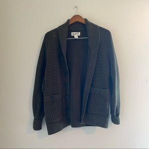Duluth Trading Co. Hunter Green Chunky Grandpa Cardigan Large